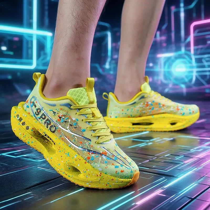 New Soft Sole Cushioning Men's Running Shoes for Women High-quality Road Jogging Shoes Light Comfy Sneakers Reflective Night Run