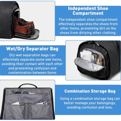 2025 Neue Herren-Business-Reisetasche mit Trocken- und Nasstrennung, große multifunktionale, faltbare Anzug- und Kleidungshandgepäcktasche.