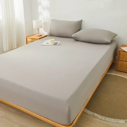 Brushed Mattress Cover Double/Queen Size Solid Color Fitted Sheet For Double Bed Anti-Mite 침대커버 200X220cm 매트리스커버 (No Pillowcase).
