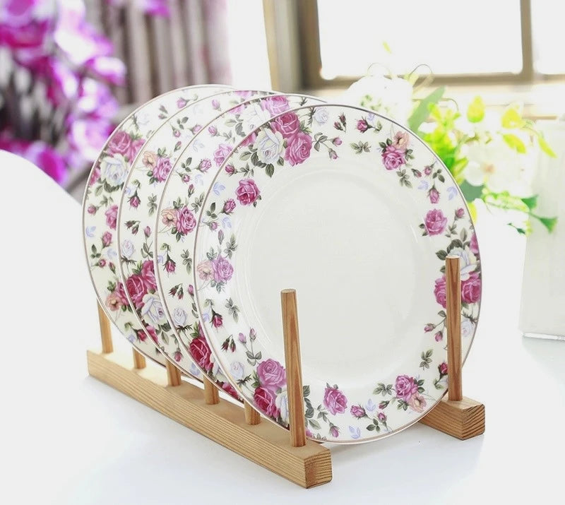 4pcs, 8inch, fine bone china plates dinner sets, porcelain serving dishes, ceramic chafing dishes, kitchen utensils sets plates.