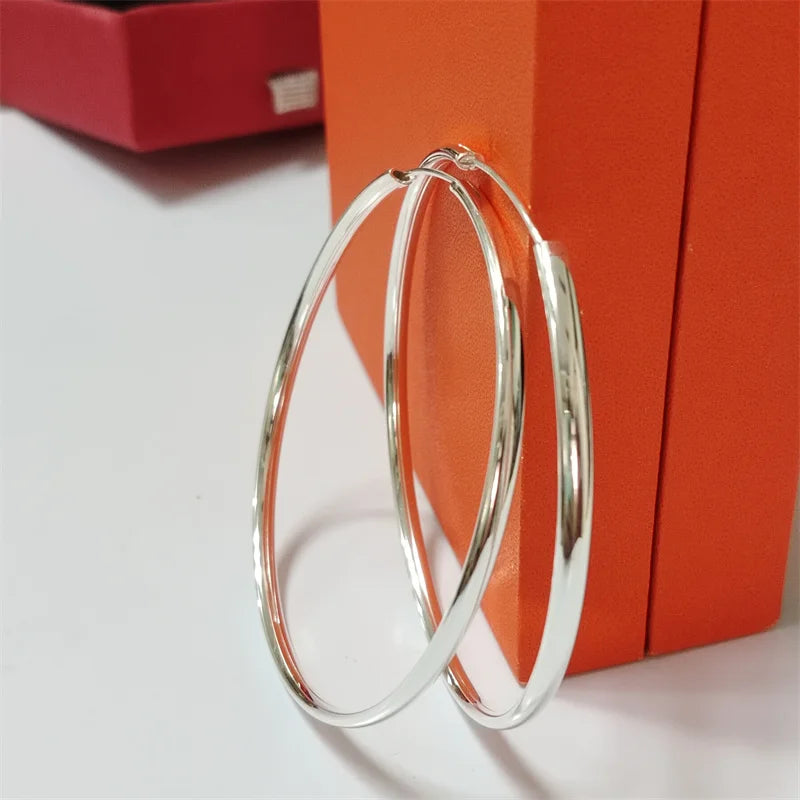 Senlissi - 925 Sterling Silver Hoop Earrings For Women 18K Gold Plated Jewelry Dazzling Women's Hoops Earrings Christmas Gifts.