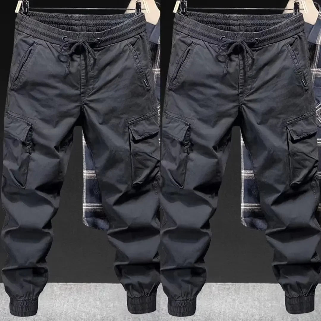 Modische Freizeit hose Herren Loose-Fit Cargo hose im Jugendstil einfarbig verkürzte trend ige Marken schuhe für den Frühling Herbst.