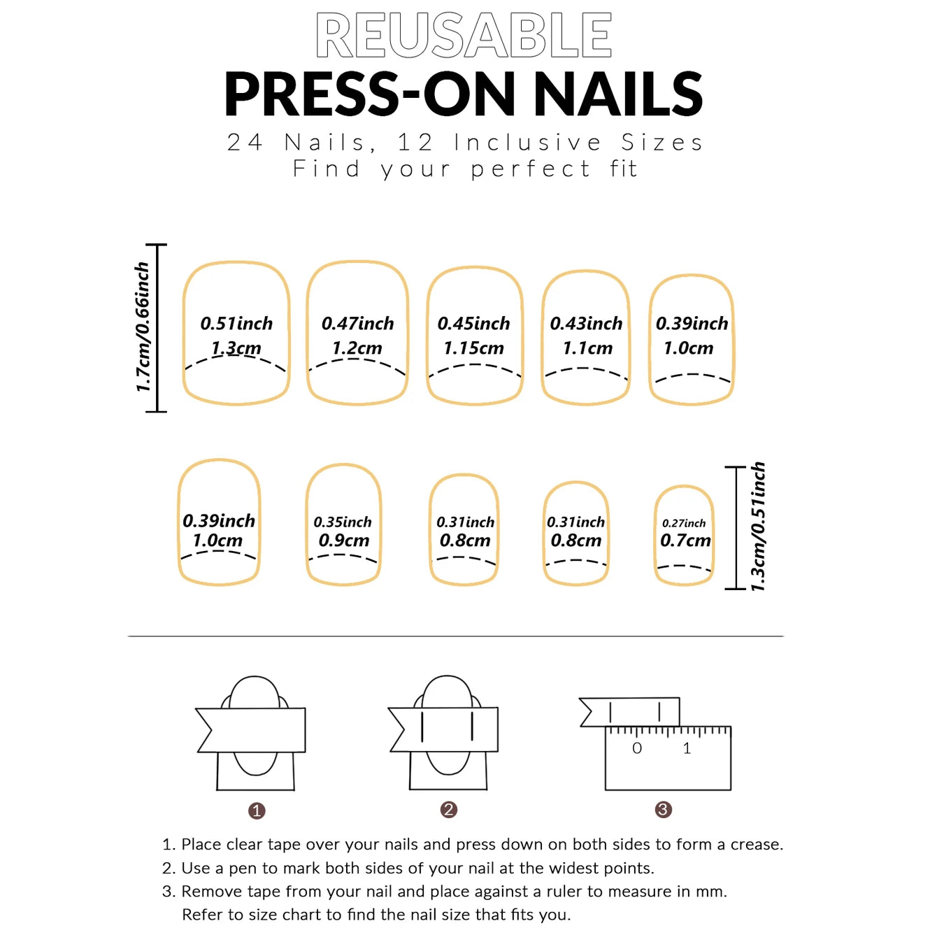 ARTAUG 24PCS Short Press On Nails Square Pink Fingertip White French Trim Press On Nails Full Cover Fake Nails Set Nail.