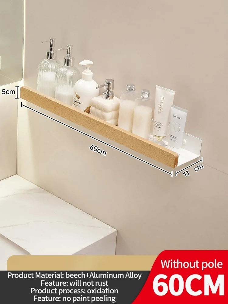 Holz Aluminium Material Badezimmer Regal Organizer Eckregal Shampoo Lagerregal Dusche Wandregal Badezimmer Organizer