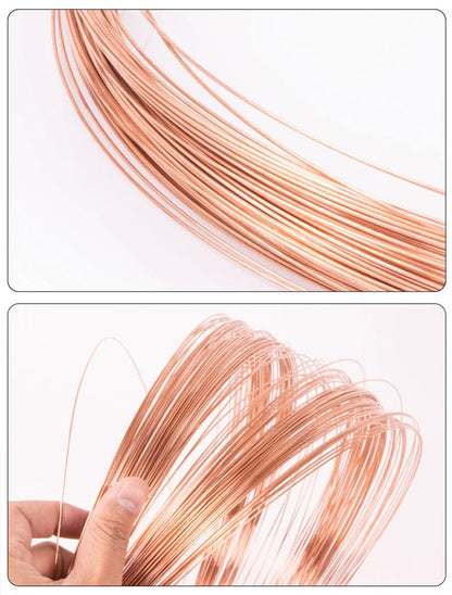 10M T2 Pure Copper Wire Round Coil Conductive Bare Copper Cable Wires for Electric Wire DIY Craft 0.3/0.5/0.8/1/1.2mm.