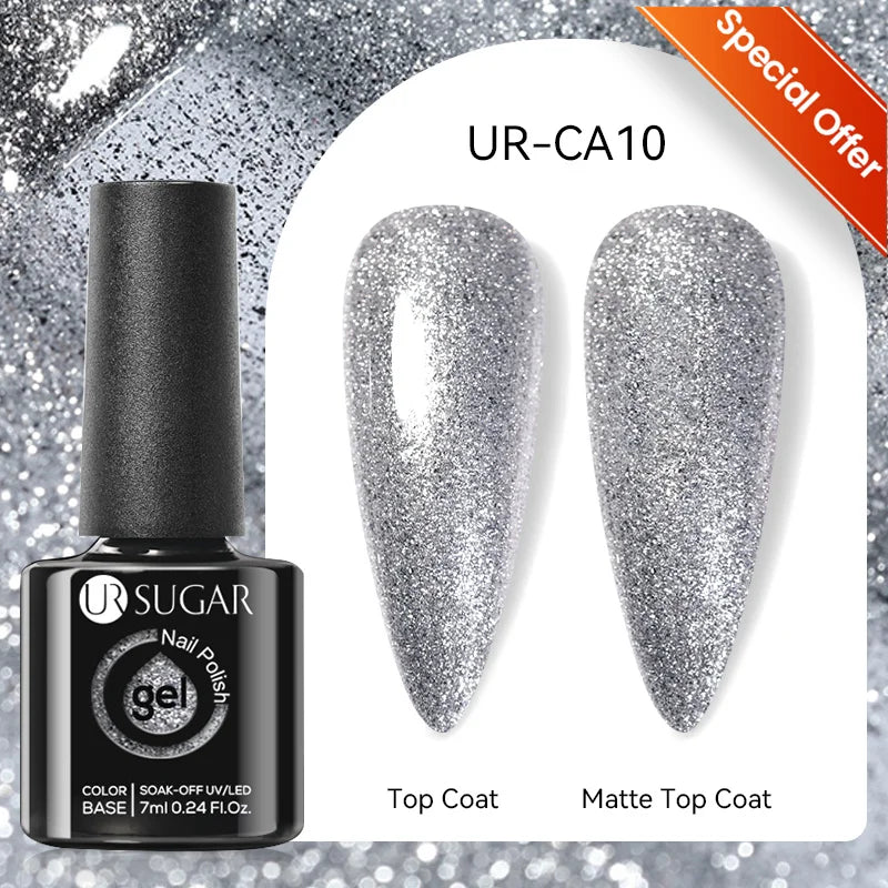 UR SUGAR 7/7.5ml Summer Blue Silver Gel Nail Polish Semi Permanent High Quality Soak Off UV LED Varnishes Nails Art Manicure
