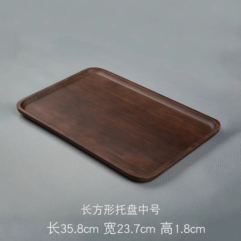 Heavy Bamboo Tray Rectangular Home Living Room Tea Tray BBQ Plate Fruit Snacks Bread Tray