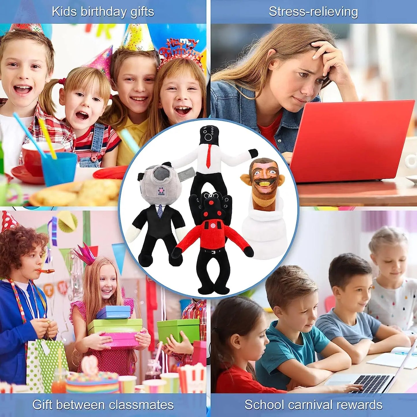 Skibidi Toilet Stuffed Plush Doll Toys Collectible Gifts for Kids Fans Adults Birthday Anime Game Figure Titan  TV Man Cameraman.