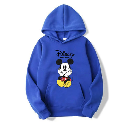 Disney Mickey Mouse Cartoon Cute Loose Hooded Hooded Hoodie Girl's Friend Couple Dress Casual Fashion Versatile Hoodie Top Coat.