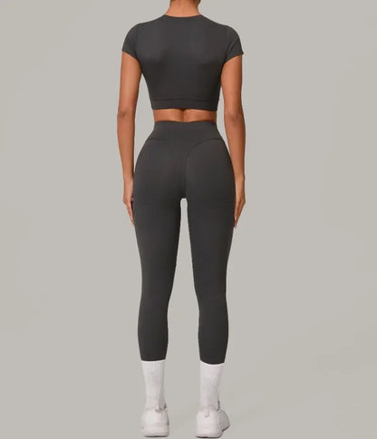 Seamless Yoga Sets Sports Fitness High Waist Hip Lift Tight Breathable Tracksuit Workout Clothing Gym Leggings Suit for Women