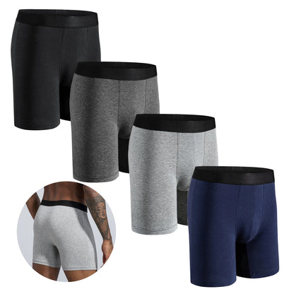 4-teiliges Set mittellange Boxershorts Herrenunterwäsche Baumwolle atmungsaktiv männliche Unterhose für Männer Homme Boxershorts Slips weiche Höschen