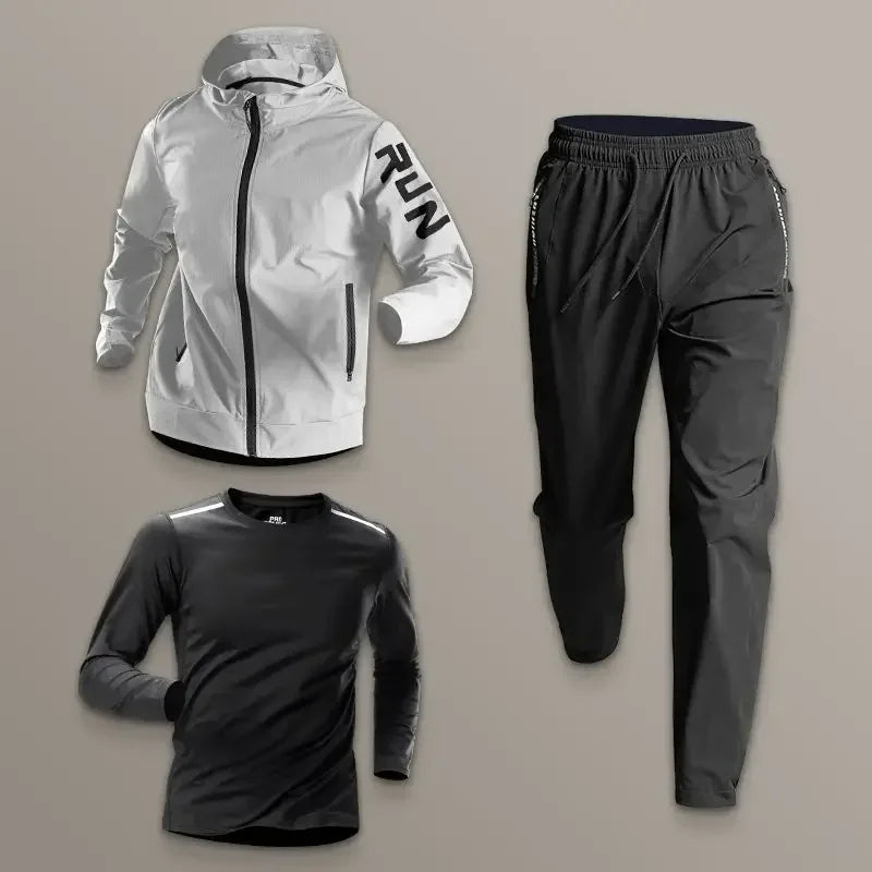 Men's Sportswear Set Quick-Dry Running Clothes Fitness Wear Morning Run Clothing Spring Autumn Basketball Training Jacket