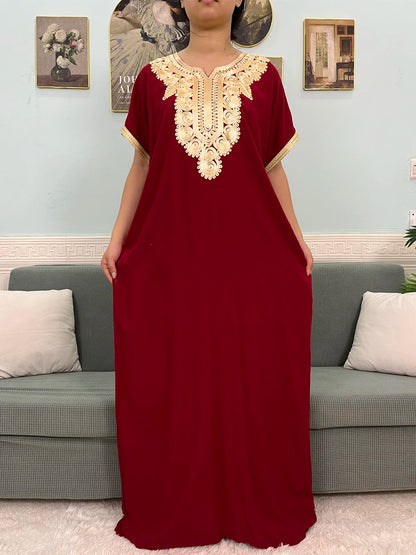 Muslimische Reine Abayas Für Frauen Dubai Baumwolle Applikationen Lose Fit Femme Robe Türkei Islam Traditionelle Kleider Mit Kopftuch Turban