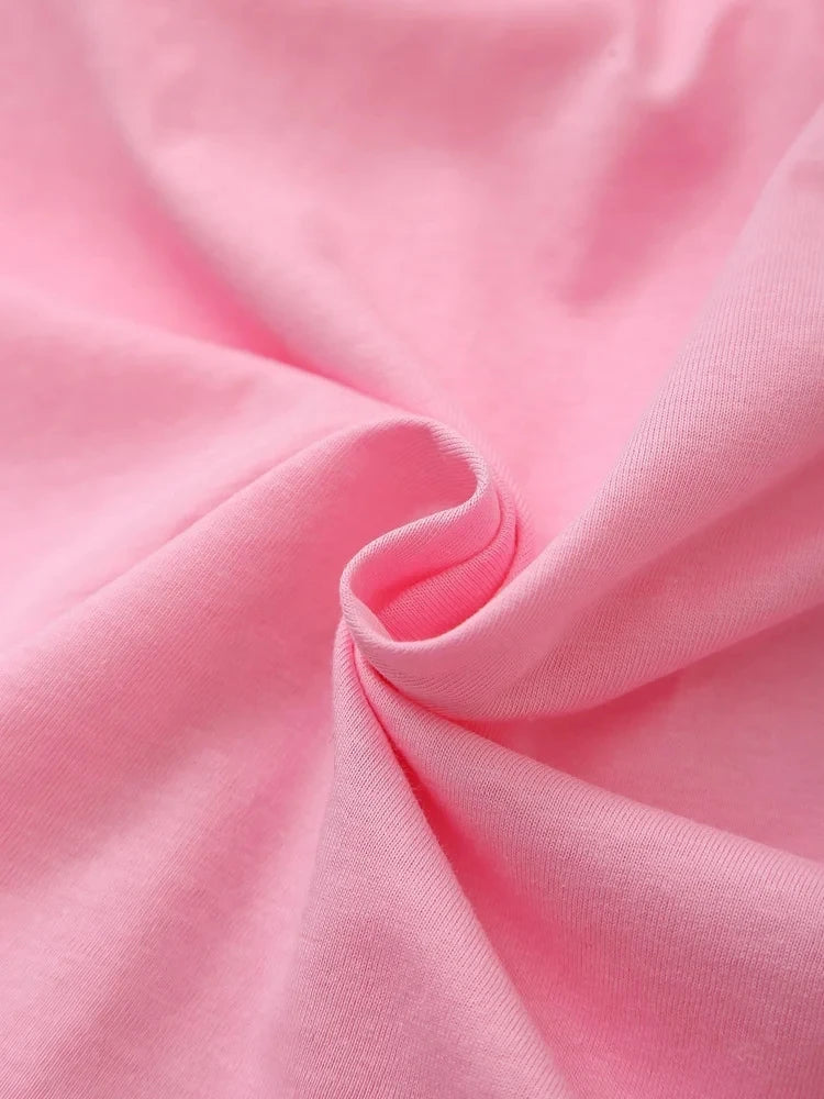 HH Women Casual Sport Pant Suit Vintage Solid Short Sleeve O Neck T-Shirt + Drawstring Jogging Pants Woman Commuting Sets.