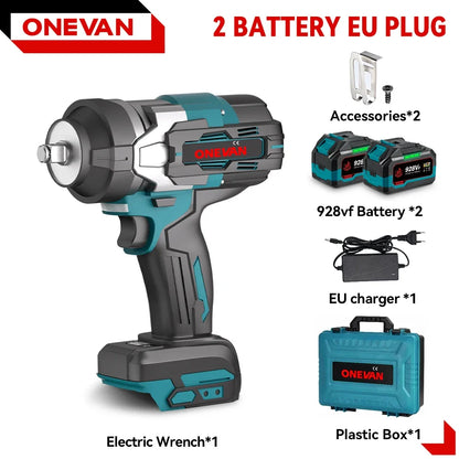 ONEVAN 2800N.M Bürstenloser elektrischer Schlagschrauber 1/2 Zoll Akku-Drehmomentschlüssel Schraubendreher Elektrowerkzeug für Makita 18V Batterie Pin