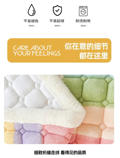 Winter Soft Thick Flannel Mattress Toppers Dormitory Single Double Bedspread Warm Bed Sheets Mattress Cover Fold Tatami Thin Mat