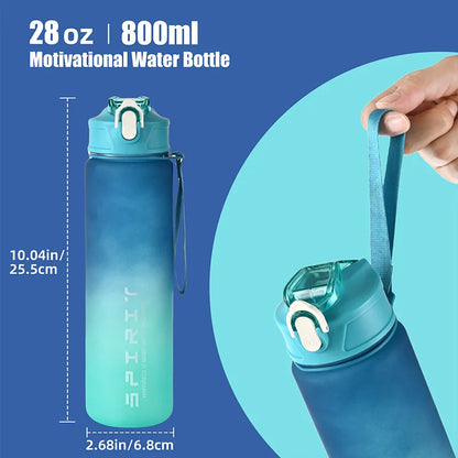 1PCS 800ML Large Capacity Sports Water Bottle Leak Proof Colorful Plastic Cup Drinking Outdoor Travel Portable Gym Fitness Jugs.