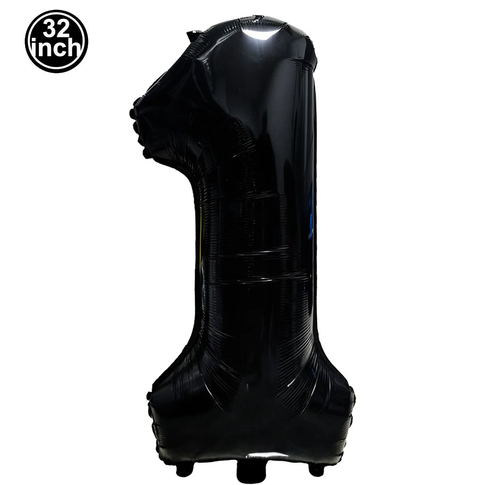 Blauer Ballon mit großen Zahlen, 32 Zoll, 0, 1, 2, 3, 4, 5, 6, 7, 8, 9, Geburtstag, Bachelorette-Luftballons, Figur, Golob-Party-Ballon-Dekoration
