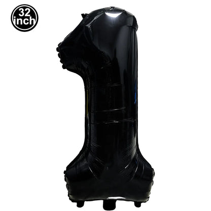 Blauer Ballon mit großen Zahlen, 32 Zoll, 0, 1, 2, 3, 4, 5, 6, 7, 8, 9, Geburtstag, Bachelorette-Luftballons, Figur, Golob-Party-Ballon-Dekoration