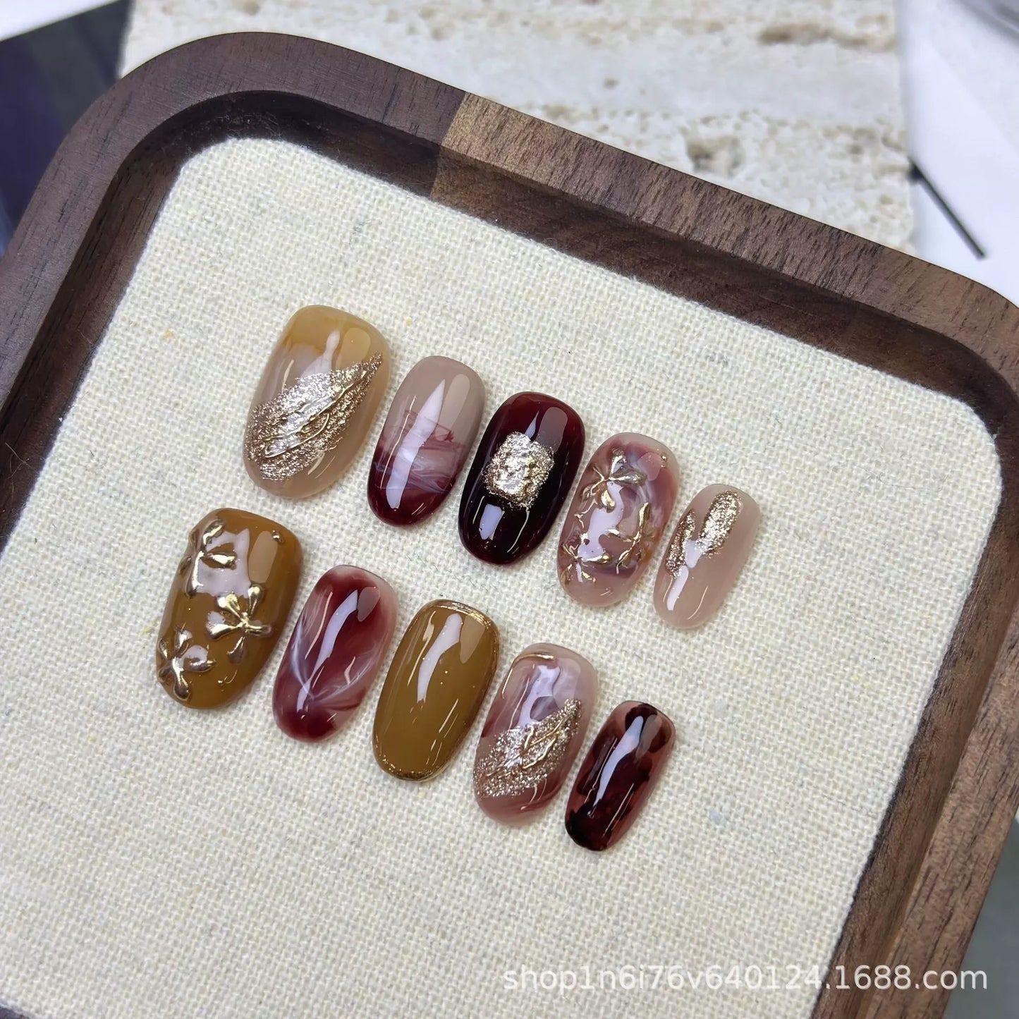 10Pcs Blurred Oval Handmade Press on Nails Simple Fake Nails Wearable Stick-on Nails False Nail 네일팁 Накладные Ногти Faux Ongle.
