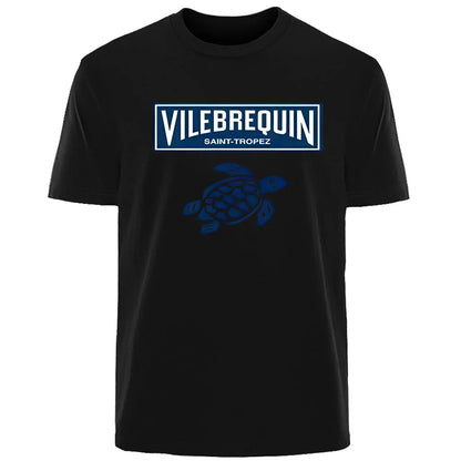 Interesting turtle outdoor travel vacation T-shirt for men, 100% pure cotton comfortable, loose and breathable top for summer.