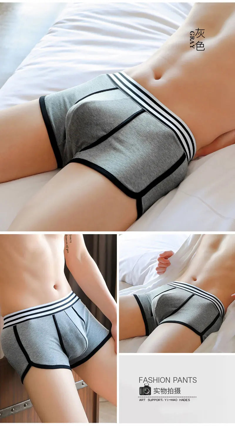 Männer weiche Unterhose Trunks Baumwolle hochwertige Unterwäsche u konvexe Tasche Höschen Cueca mittlere Taille atmungsaktive Boxershorts homme