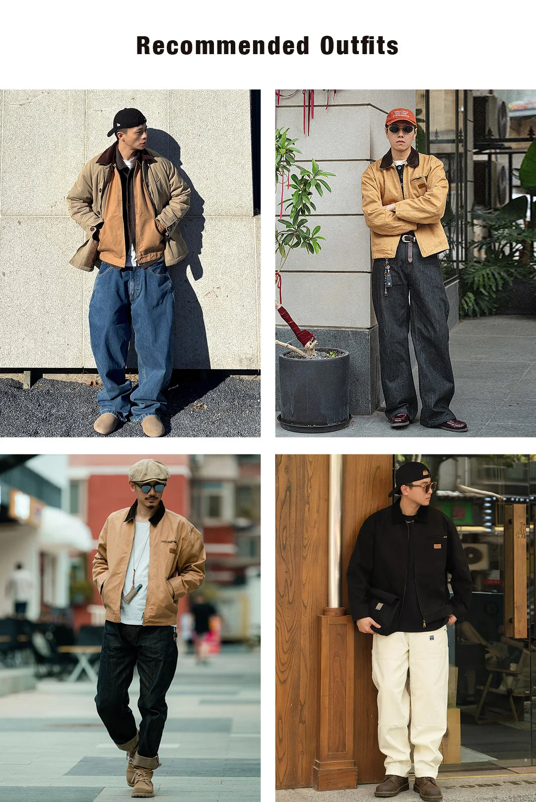 Maden Men's Retro J001 Detroit Jacket Heavyweight Canvas Hunting Coat Lapel Collar Work Jackets with Zipper for Spring Fall.