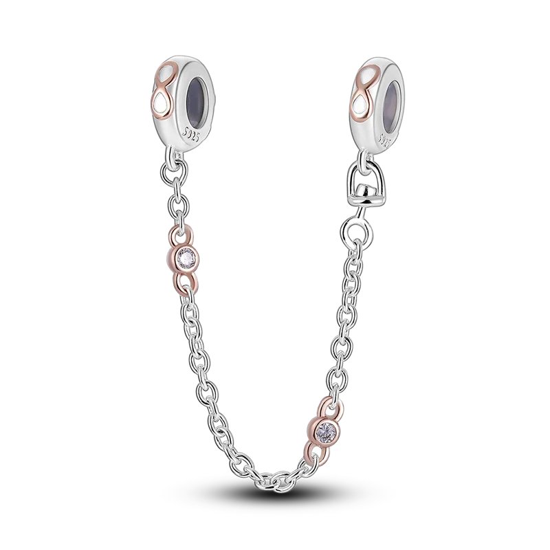 Silver Clasp 925 Sterling Silver CZ pave Clip Charms Daisy Beads Stopper Safety Chain fit Original Bangle Bracelet Jewelry Clip