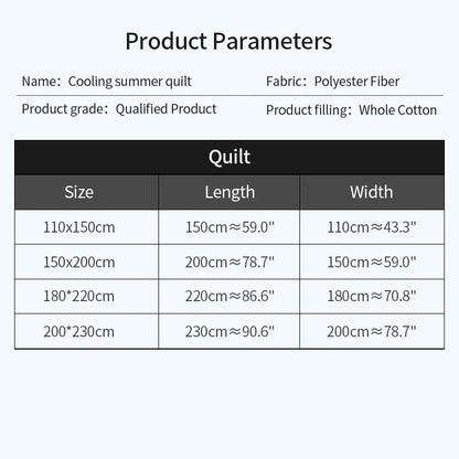 2025 new Japanese polyester cotton quilted summer quilt skin-friendly washable light luxury style solid color lightweight.