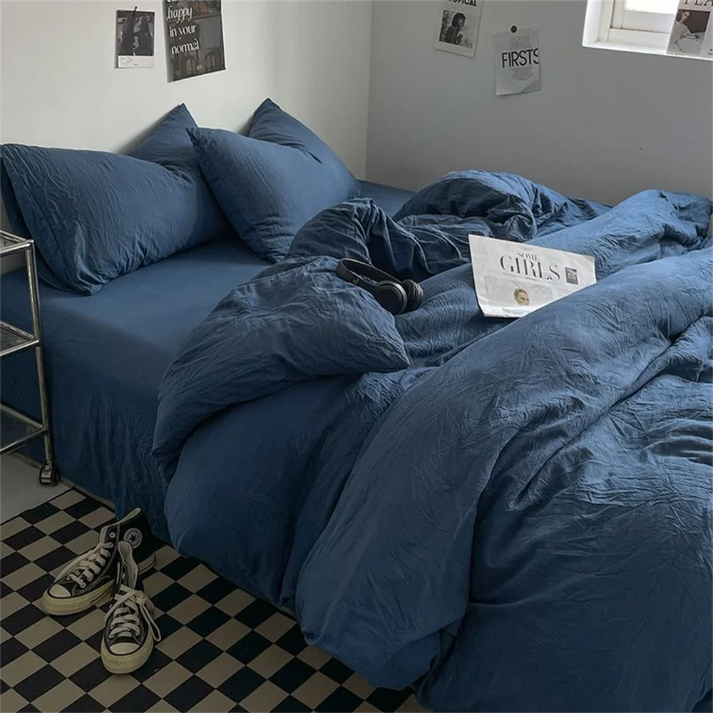 100% Thick Brushed Bed Sheets, Duvet Cover Set, Four Piece Bedding Set Three Piece Bedding, Fully Enclosed for Home Gift.