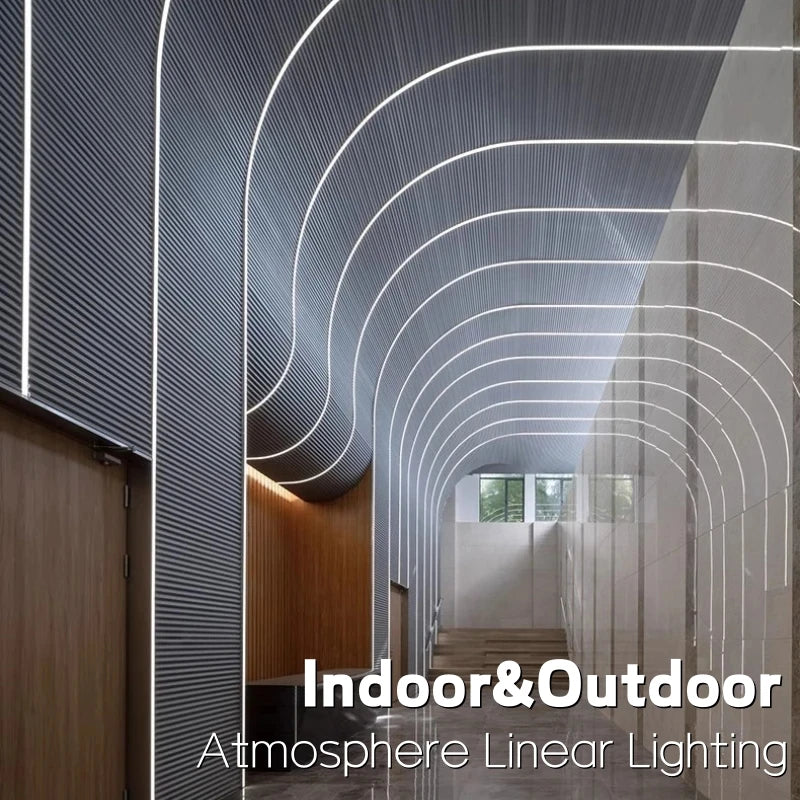 1M-10M Rimless LED Neon Rope Lamp Silicone Tube Diffuser Channel For WS2811 WS2812B Recessed Outdoor Ribbon Flexible Strip Light.