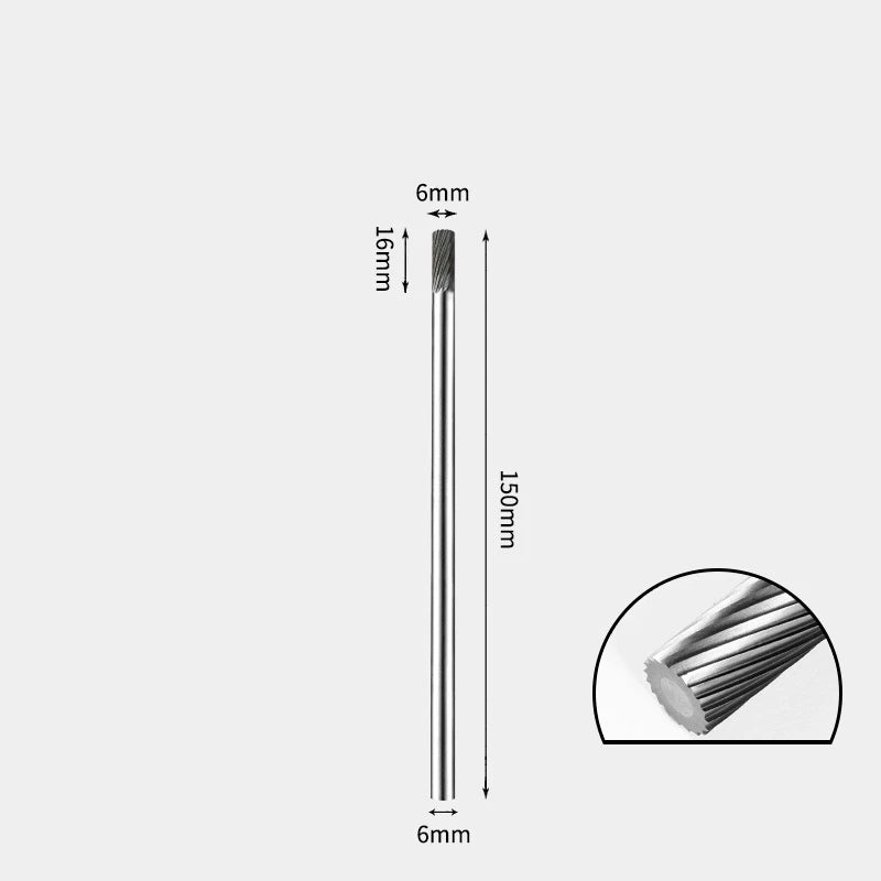 Hartmetallfräser, Wolframstahl-Schleifkopf, zylindrisch 6 mm, AE AX AX Metallfräser