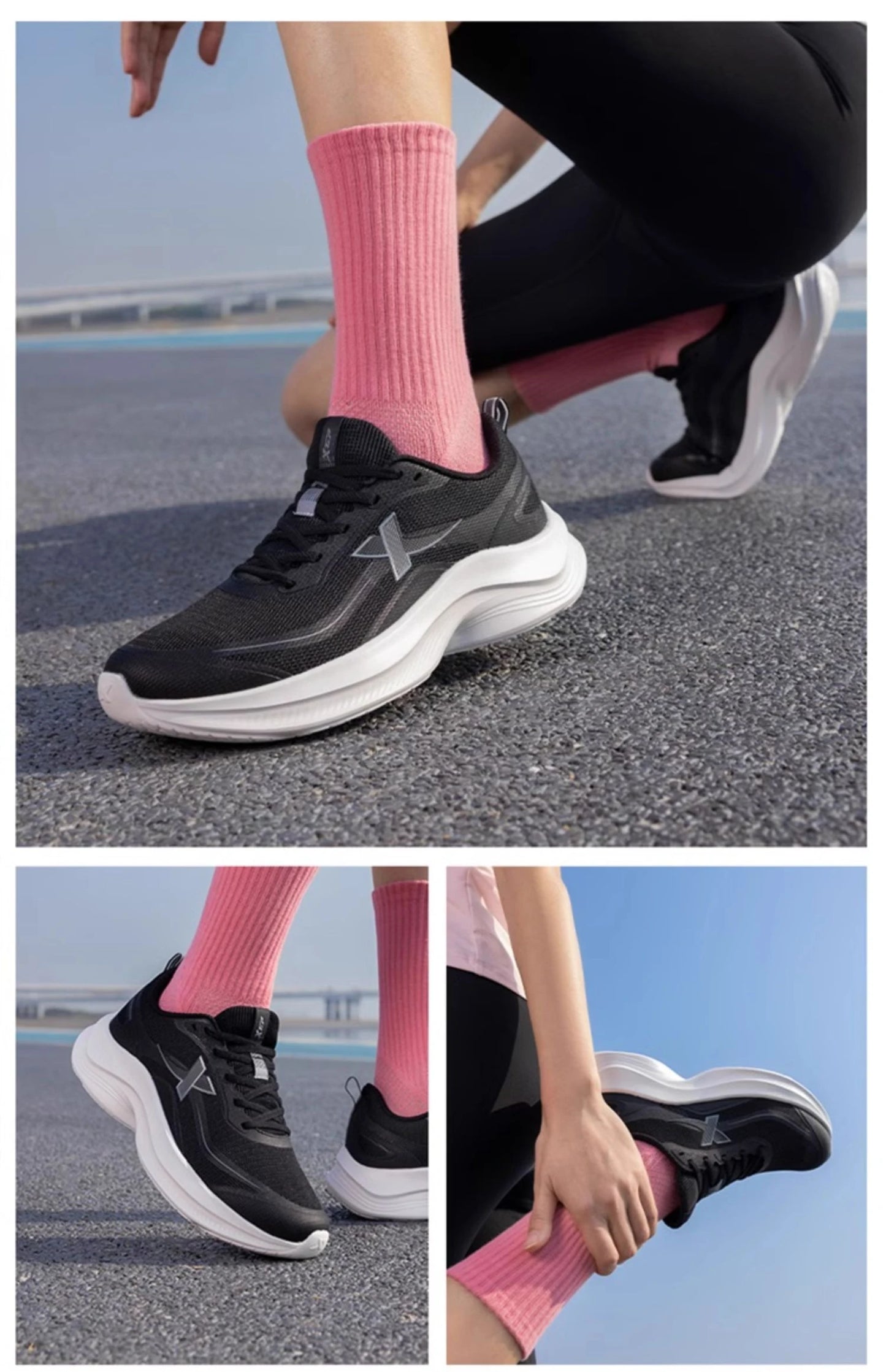 Xtep Laufschuhe für Damen, 2022, Sommer, atmungsaktiv, leicht, mit Rebound-Dämpfung, Stoßdämpfung, Sportschuhe 875218110014