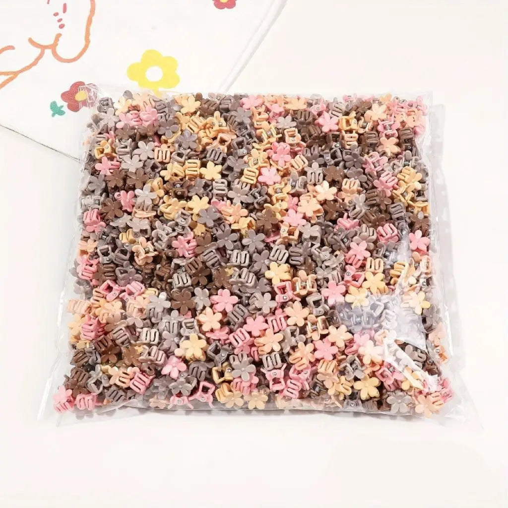 50Pcs Flower Hair Clips Multi color Mini Cute Hair Styling Accessories for Girls and Women Birthday Gifts,10 Colors at Least.