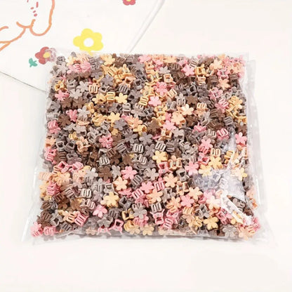50Pcs Flower Hair Clips Multi color Mini Cute Hair Styling Accessories for Girls and Women Birthday Gifts,10 Colors at Least.