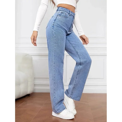 2000s Jeans Women High Waist Wide Leg Straight Y2K Jean Women's Loose Fit Denim Trousers Comfortable Plus Size Casual Pants.