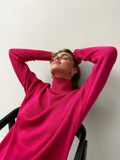 Herbst Und Winter Verdickte Rollkragenpullover frauen Lose Faul Gestrickte Pullover Silhouette Casual Pullover.