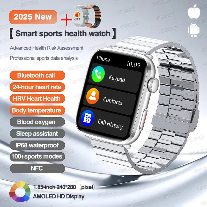 2025 New Iatrology Grade Smart Watch Women Blood pressure Blood oxygen Fat Heart Rate Menstrual Tracking BT Call Bracelet Ladies