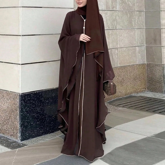 Middle-East Ethnic Clothing Full Sleeve Loose Abaya Muslim Women Abayas Casual Solid Kaftans Jilbabs Islamic Maxi Dresses.