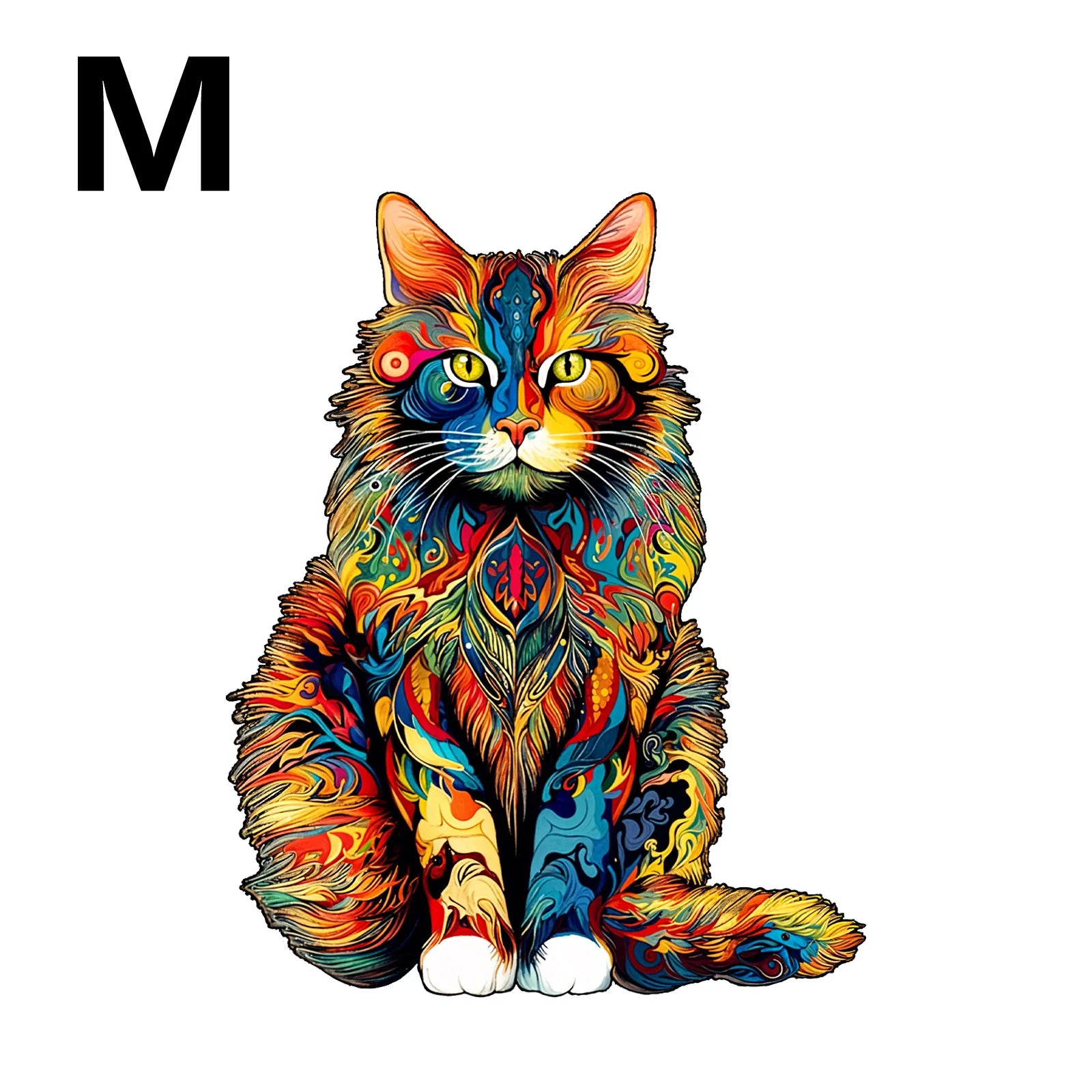 unique Cat Pattern Wooden Puzzle,Irregular Animal Shapes,  Leisure toys, The Gift for Halloween, Christmas, Birthday..