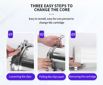 DIVEDEER Stainless Steel Water Purifier for Household Use Rural Groundwater Yellow Mud Water Well Water Ultrafiltration Filter