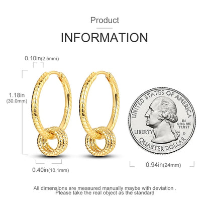 Yellow Gold Starlight Hoop Earrings For Girl Sparkling Classic Snakebone Multi-loop Earrings Star Moon 925 Silver Women Earring