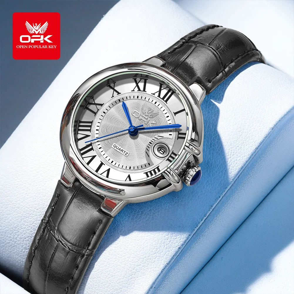 OPK 6039 Women Watch Roman Scale Stainless steel Waterproof Quartz Watch for Women