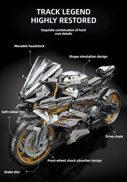 TOYLINX Alloy Motorcycle Desktop Decorations 2045PCS Racing Building Block Model  Kid Toys Christmas Easter Festive Gift Giving.