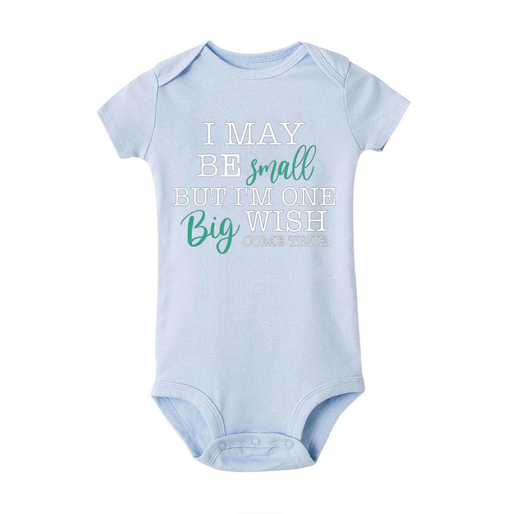 I May Be Amall But I'm One Big Wish Come Ture Baby Strampler Neugeborenen Body Kurzarm Overall IVF Success NICU Babykleidung.