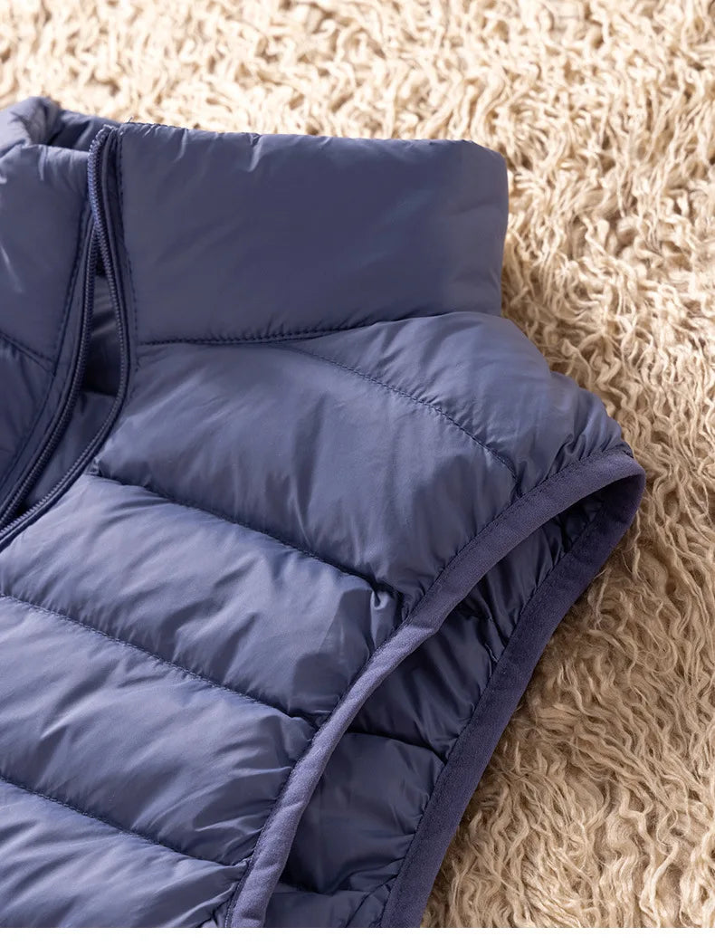 12 Farben 90% weiße Enten Daunen Frauen ärmellose Jacken 2023 Neuankömmlinge weibliche ultraleichte packbare Weste Frauen Mäntel.