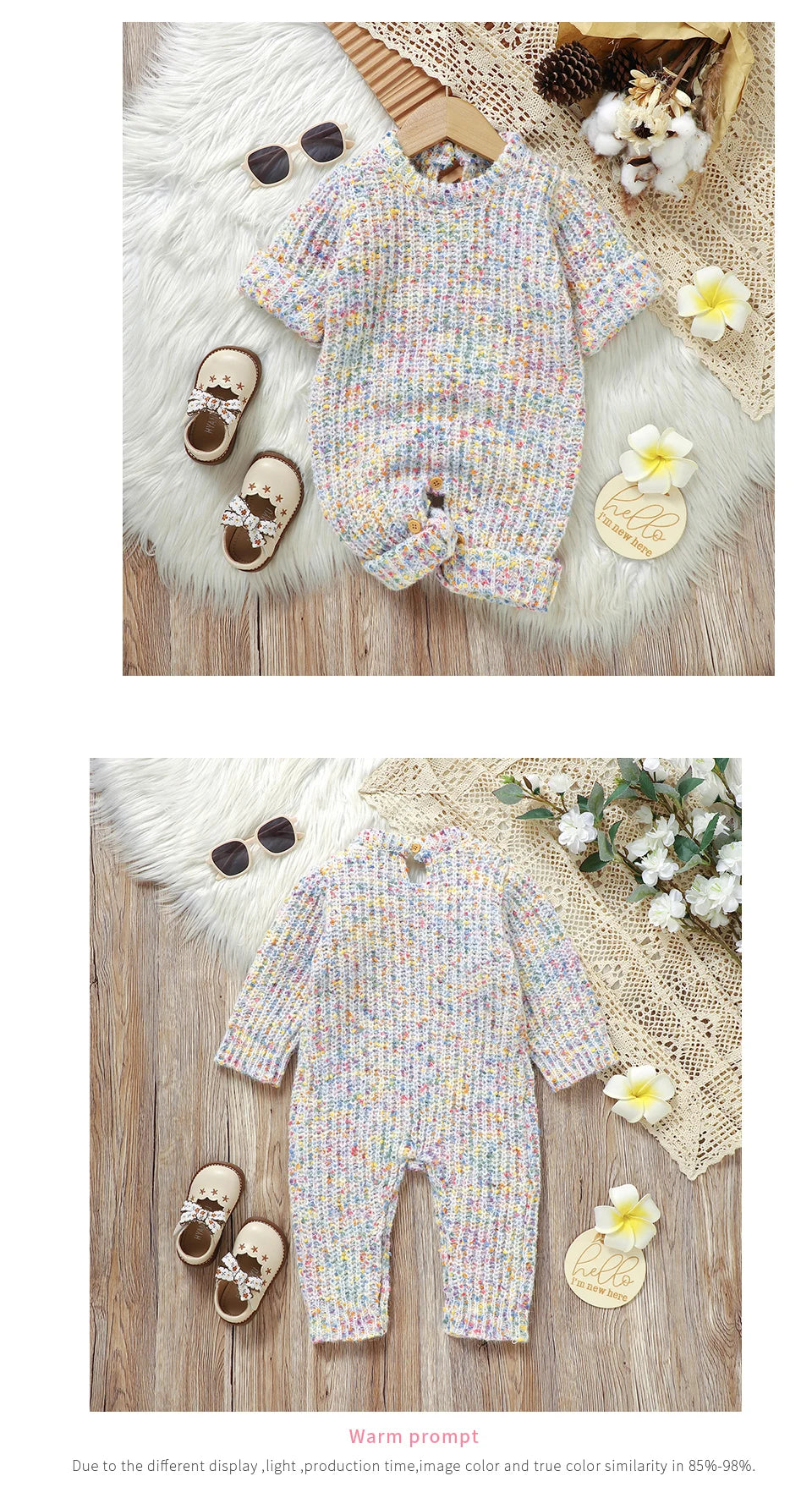 Winter Baby Mädchen Strampler Herbst Rundhals Langarm Gestrickte Neugeborenen Ein Stück Overalls Outfits 0-18m Kleinkind kleidung.