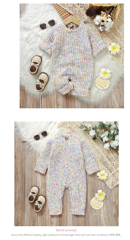 Winter Baby Mädchen Strampler Herbst Rundhals Langarm Gestrickte Neugeborenen Ein Stück Overalls Outfits 0-18m Kleinkind kleidung.