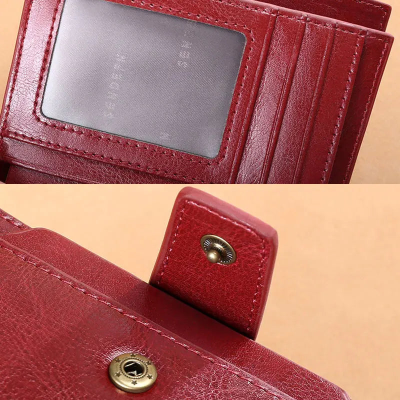 2024 New Short Women Wallets Genuine Leather Zipper Coin Pocket Women Purse Name Engraved Quality Card Holder Kpop Female Wallet.