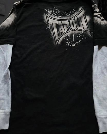 Y2K Oversized Long Sleeve Tapout T-Shirt Hip Hop Gothic Streetwear Unisex Couple Tee Summer Casual Fashion Round Neck Loose Fit.